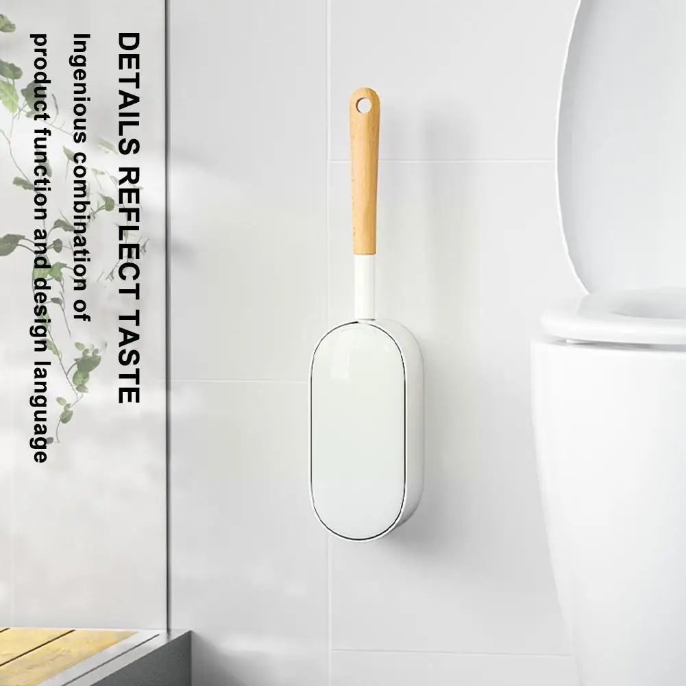 

Wall Mount Toilet Brush Modern Long Handle Bathroom Toilet Automatic Floor Rack Scrubber Storage Accessories Bathroom Lid P4o0