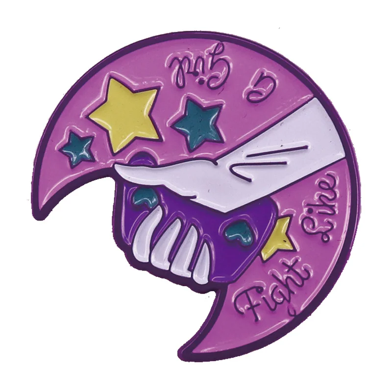 

Женская/Мужская металлическая брошь в виде розовой Луны, с эмалью