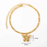 stainless steel butterfly pendant bracelet 18k gold prsonality temperament charm bangle for women charm couple jewelry gift