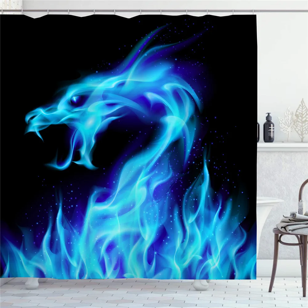 

Fantasy Dragon Shower Curtain Magic Animals Waterproof Polyester Fabric Bath Curtain Bathroom Decor Shower Curtain with 12 Hooks