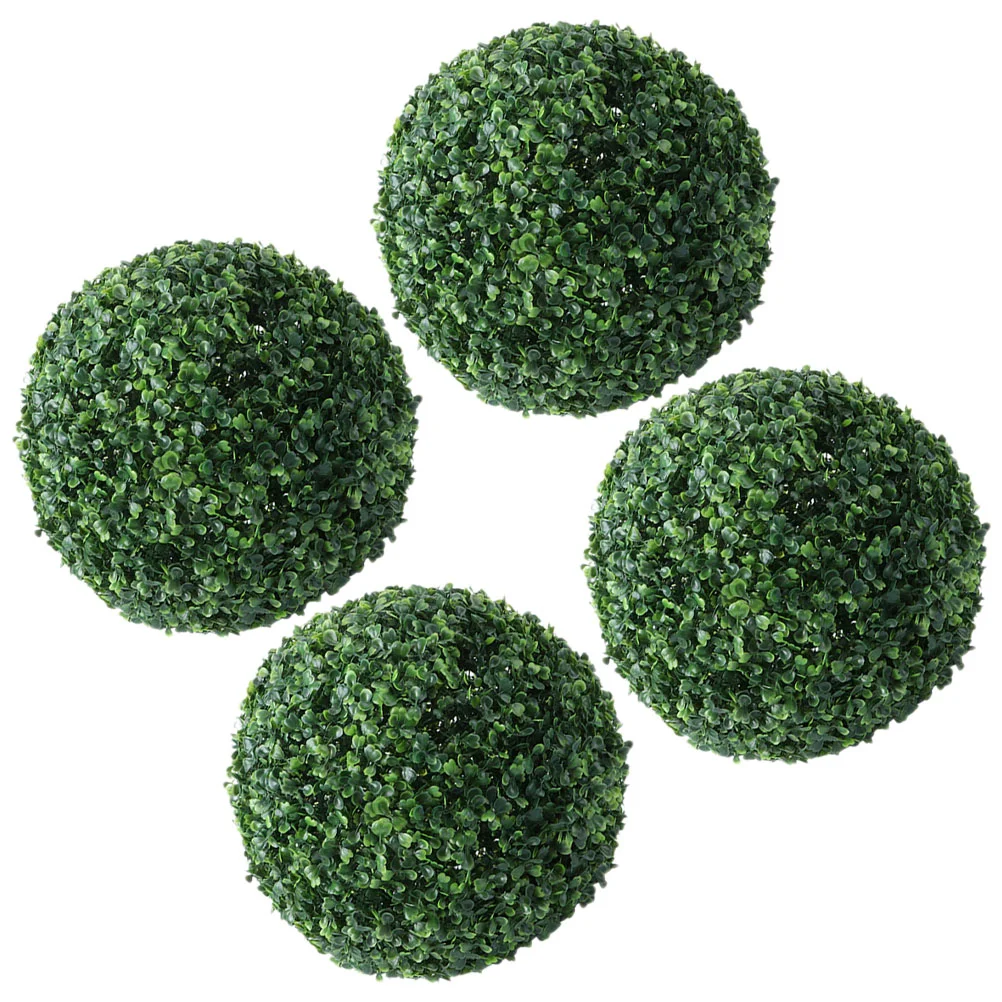 

4 pcs Fake Topiary Balls Faux Green Round Balls Artificial Grass Balls Pendants