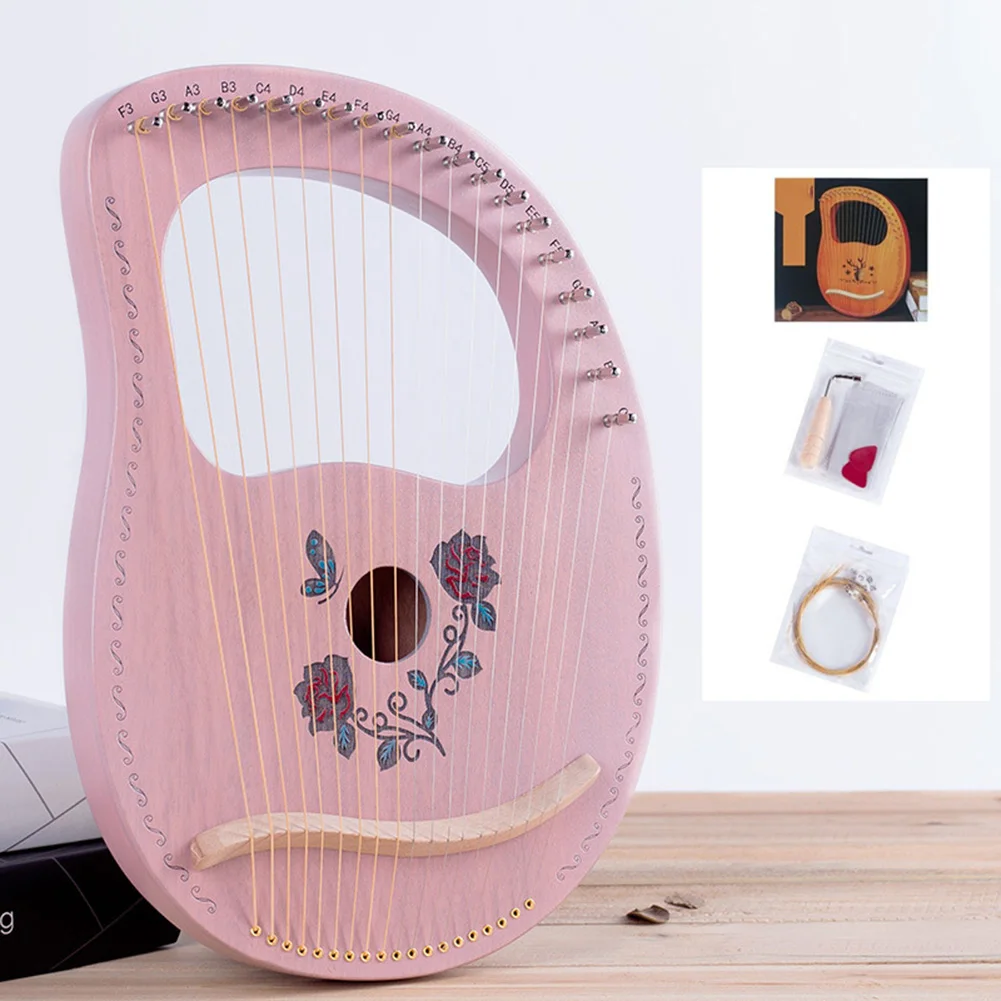Lyre Harp 19 Strings Finger Piano Mahogany Musical Instruments With Tuning Tool For Beginner Gift Kids Fashion Lyre Harp