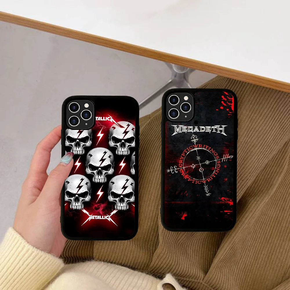 Чехол для телефона Music Rock M-Megadeth силиконовый ПК + ТПУ IPhone 11 12 13 14 15 16 Plus Pro Max чехол
