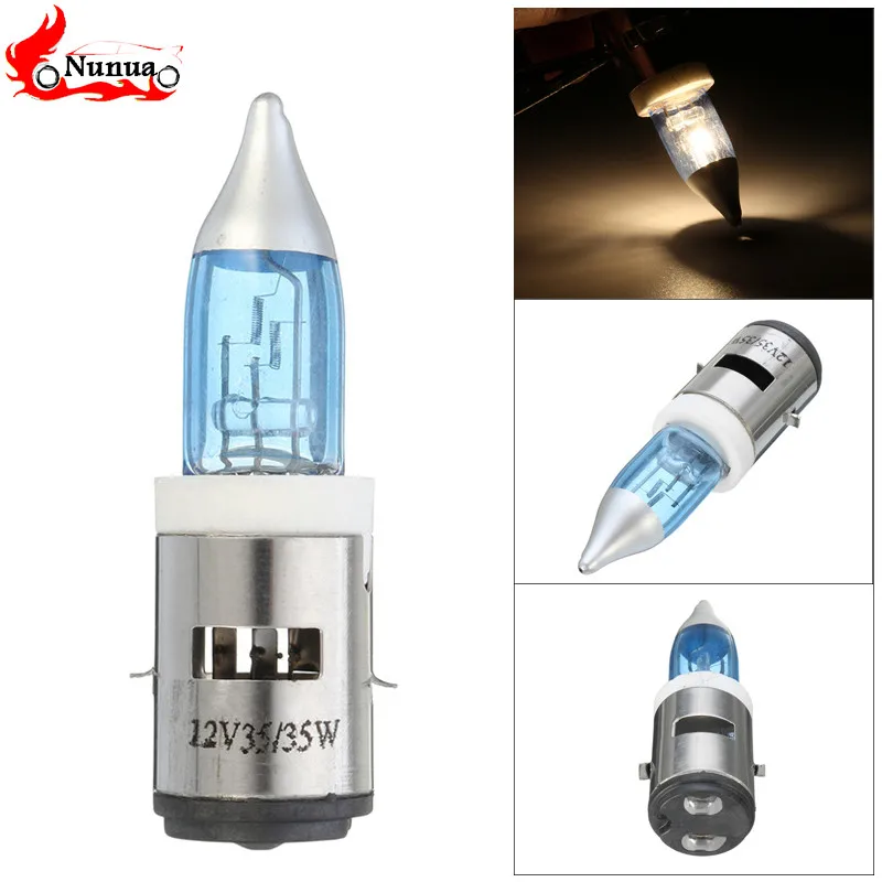 1Pc DC12V 35W BA20D Xenon White Quartz Light Bulb High Power Motorcycle Headlight Bulb Scooter Motorbike Headlamp Sigal Light