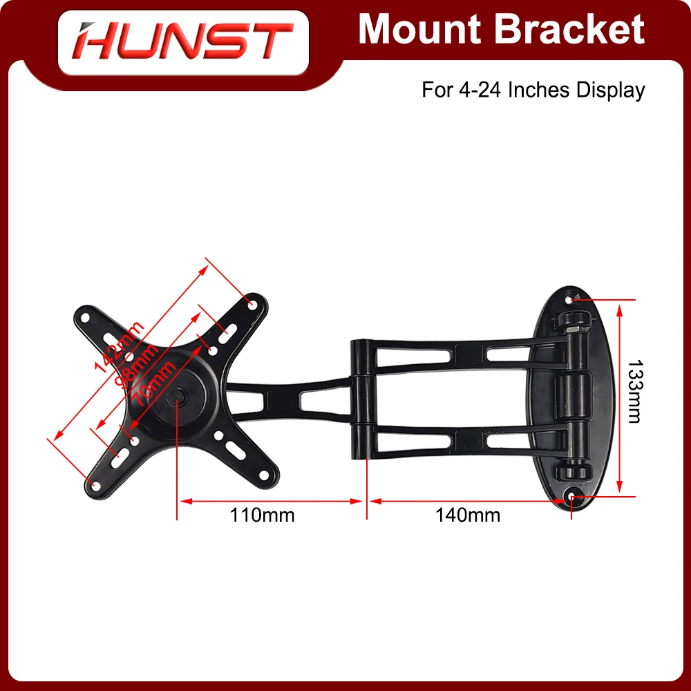 HUNST TV Disply Mount Bracket Black 160*160mm for For 4-24 Inches Display & Laser Marking Machine Monitor Stand enlarge