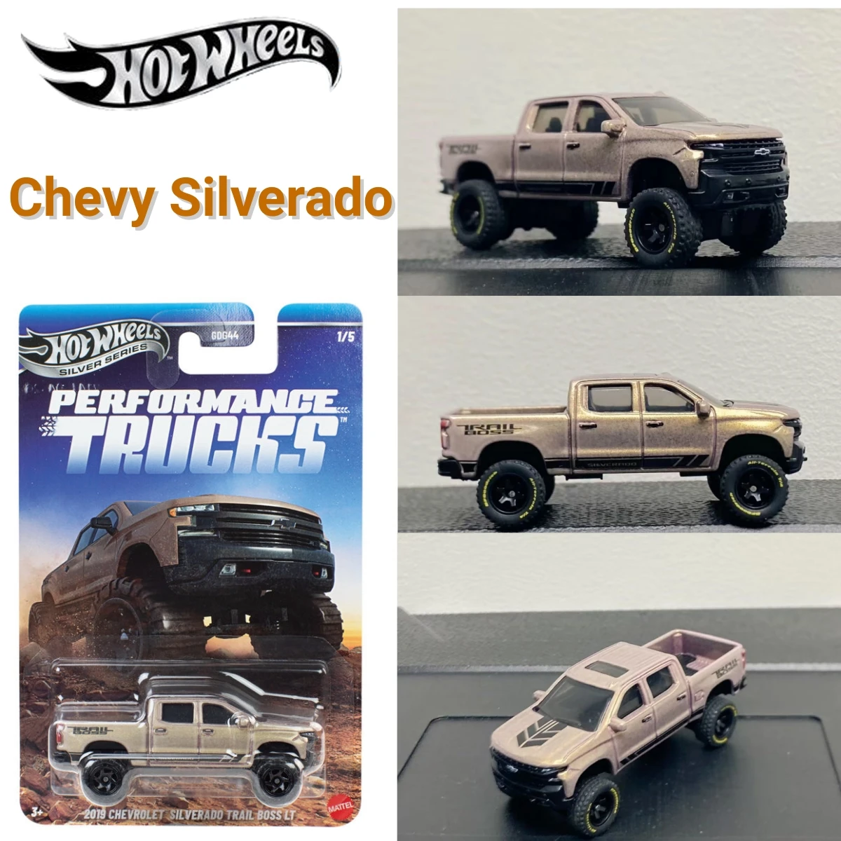 Фото Hot Wheels Performance Trucks GDG44 1:64 Коллекционные модели автомобилей: Jeep Trackhawk, Ford Raptor, Chevy Silverado, Ram Rebel, Bronco R НОВИНКА №1