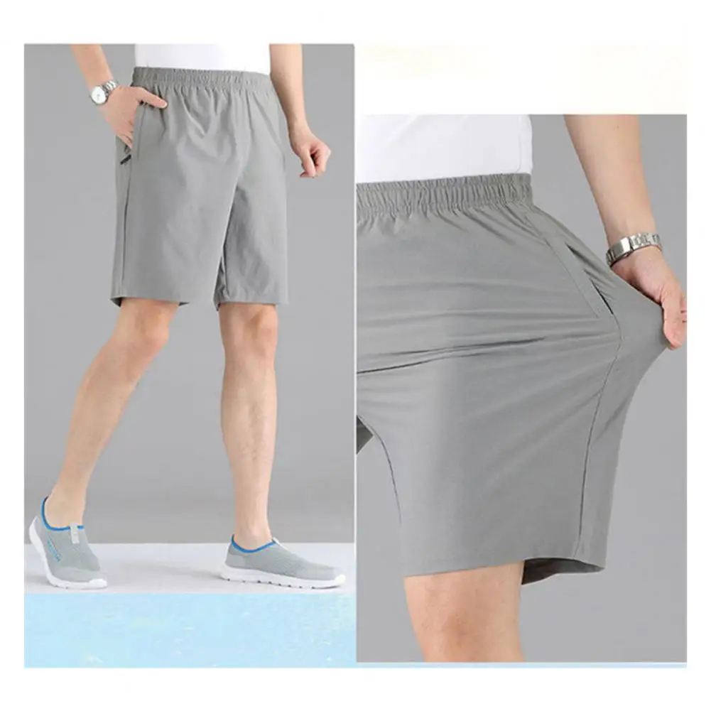 

Ice Silk Shorts Wide Leg Fitness Shorts Mid-aged Men Casual Loose Short Pants
