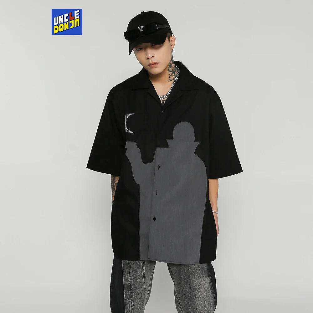 

High Street Designer Shirt Men Streetwear Fashion Harajuku Shirt Men Casual Clothing 2022 Sunmmer Shirt