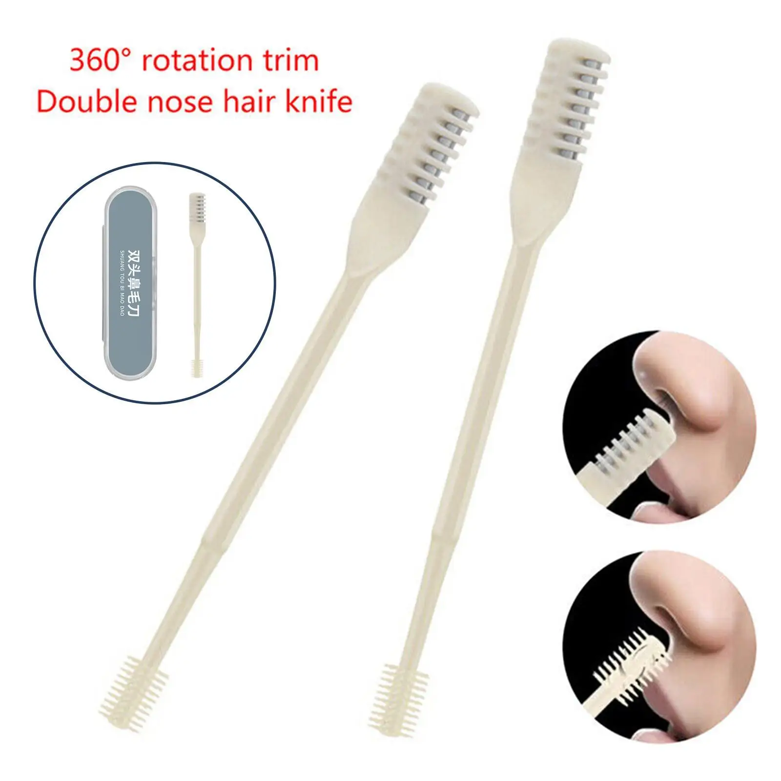 

Portable Double Head Nose Hair Trimmer Washable 360 Degree Rotating Stainless Steel Nose Hair Removal Epilator Trymer Do Nosa