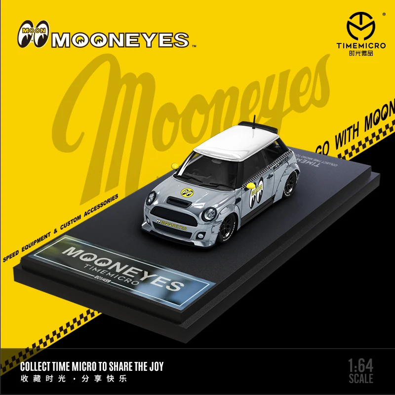 

PreSale TimeMicro 1:64 LBWK Mini Mooneyes Yellow / Silver Diecast Model Car