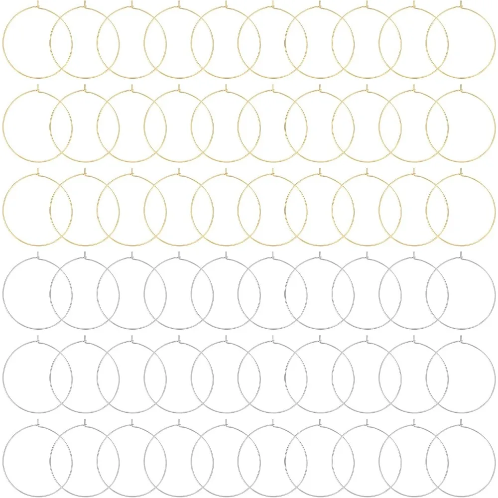 80 шт. 2 цвета серьги-кольца с бисером очаровательное кольцо в виде бокала для вина