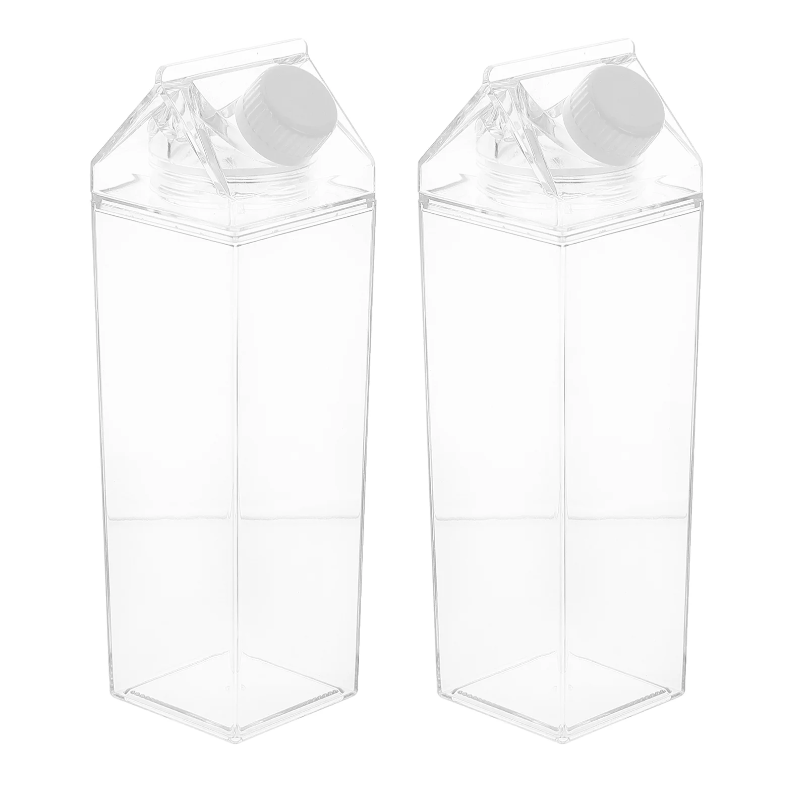 

2 Pcs Clear Plastic Containers Milk Bottle Household Beverage Water Cola Kettle 20.5X6X6CM Adorable Travel
