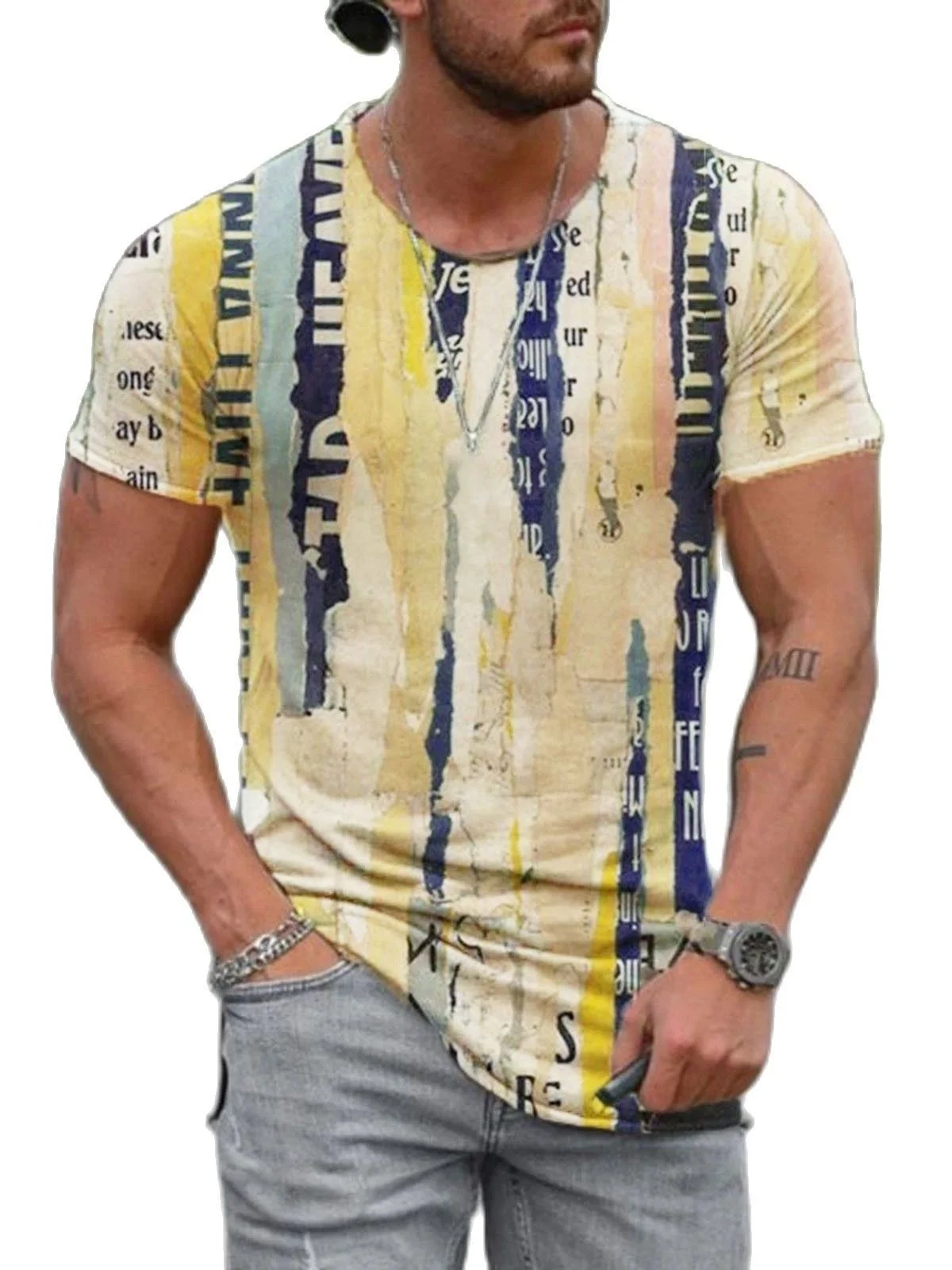 

Summary men's Oversized retro Short-Sleeved. t-shirts Fashion Harajuku ethnic 3d Printed o-neck T-Shirt T-shirt woman Street c