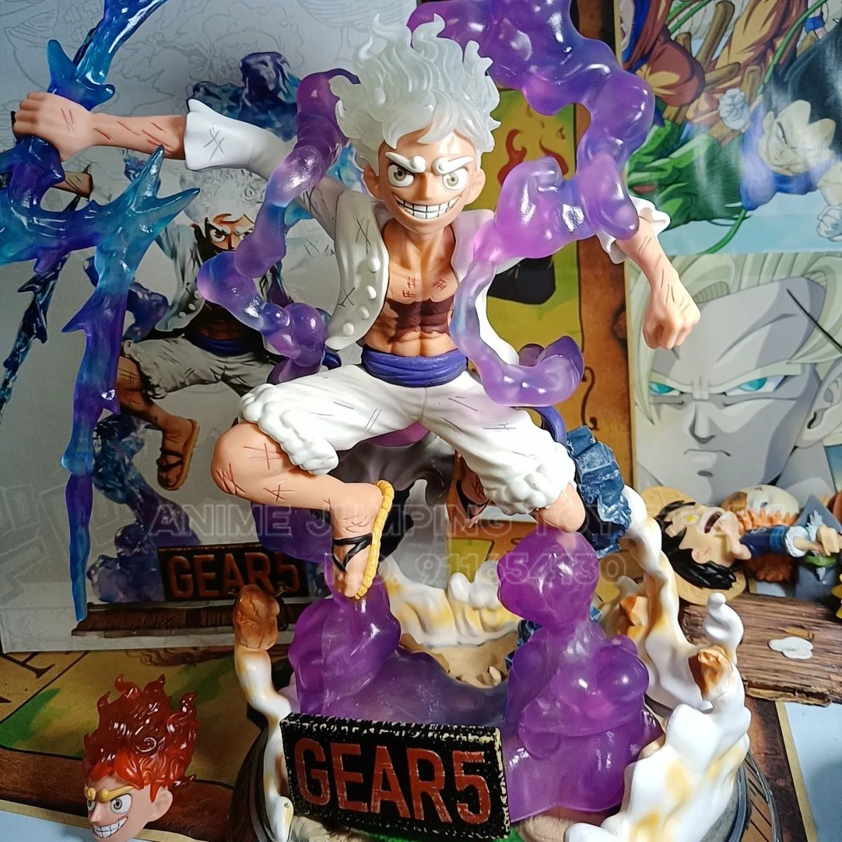 

One Piece Gear 5 Luffy Figure Nika Sun God 2 Head The Island Of Ghosts Anime Figurine Pvc Statue Collectible Model Doll Toy Gift
