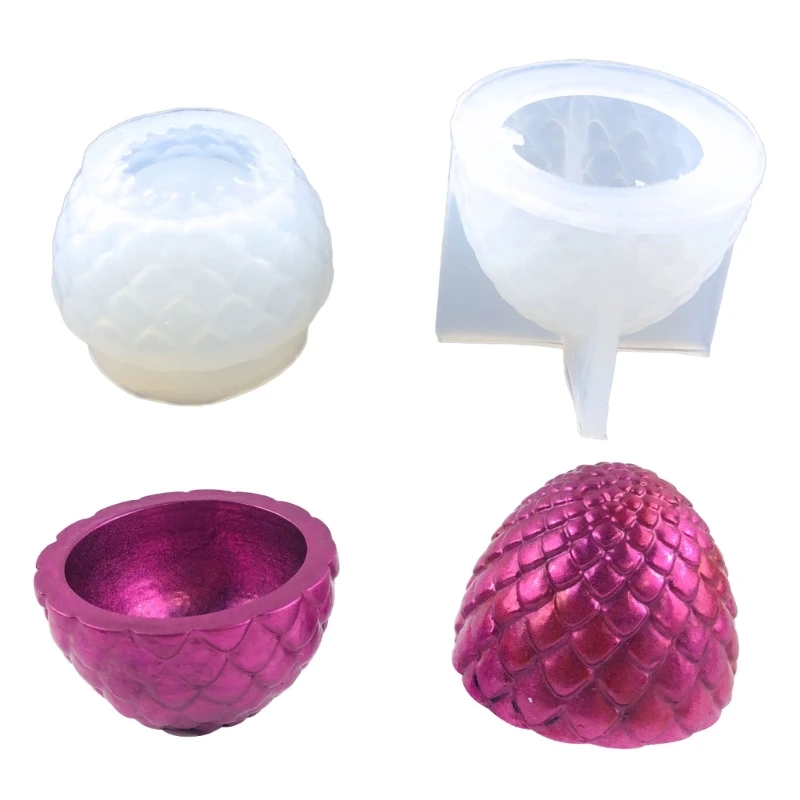 

DIY Epoxy Crystal 3D Anniversary Dragons Eggs Storage Box Mold for Soap Candle Holder DIY Jewelry Storage Home Decor