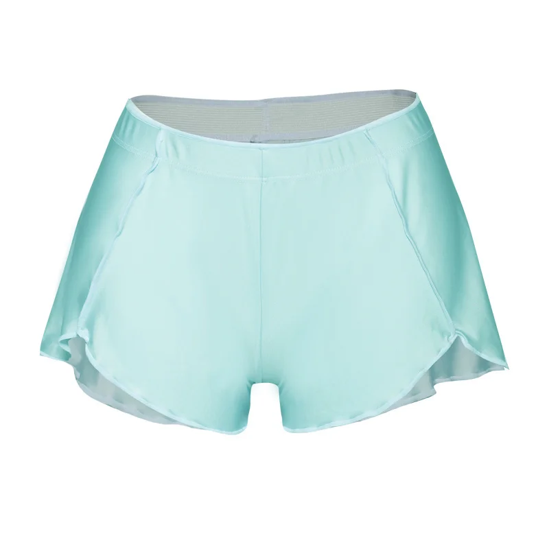 Summer Glossy Sexy Women Shiny Ruffles High Waist Yoga Workout Shorts Sports Satin Running Gym Basketball Shorts