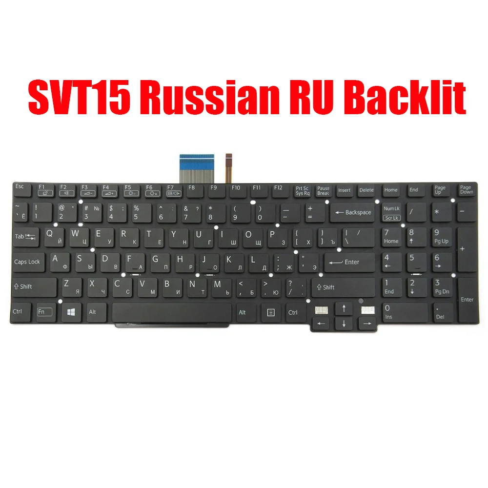 

Russian RU Laptop Keyboard For SONY For VAIO SVT15 SVT1511C5E SVT1511M1E SVT1511M1R 147442511RU 9Z.N9EBW.00R00 With Backlit New