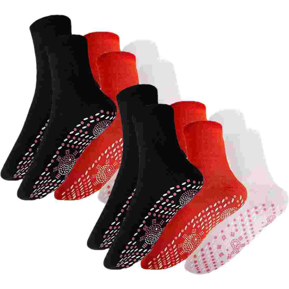 

6 Pairs Warm Socks Men Heating Women Heated Daily Use Small Foot Self Cotton Female Thick Winter Miss
