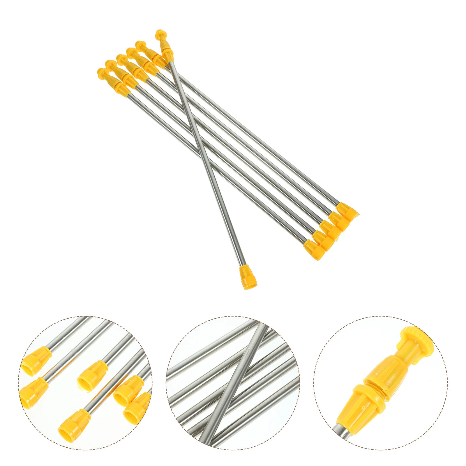 

6 Pcs Sprayer Accessories Stainless Steel Boom Extend Rod Hose Garden Fittings Plastic Wand Long Nozzle Airbrush