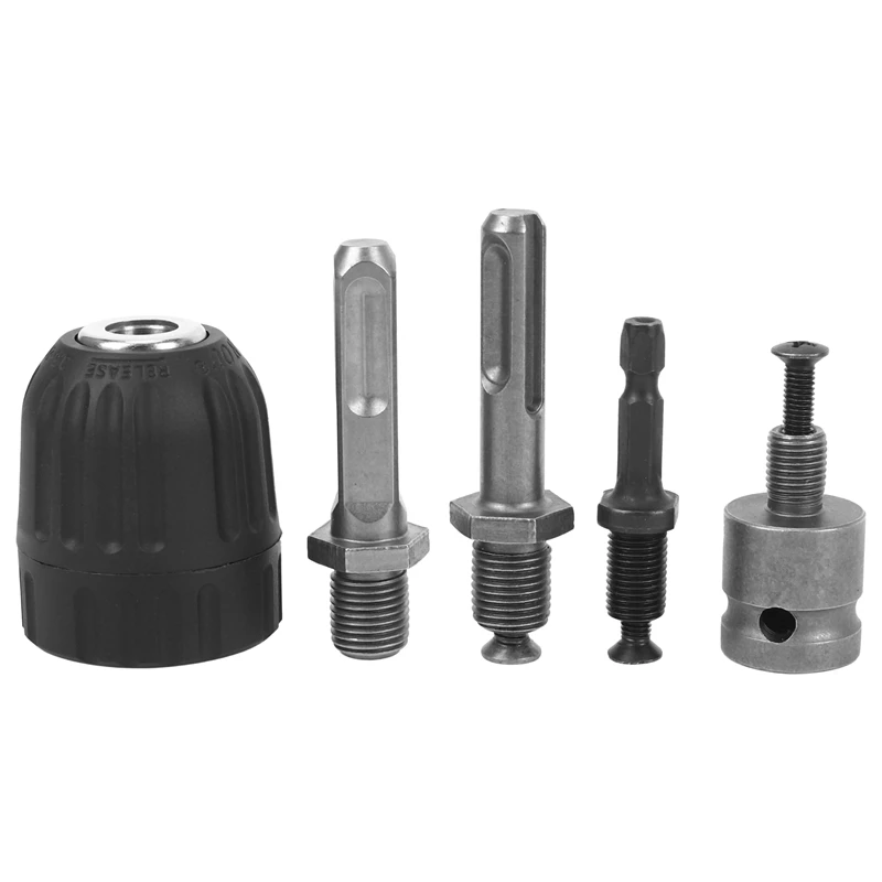 

3/8-24UNF Keyless Drill Chuck Converter Conversion Tool With Hex Round Square Shank For Impact Hammer Electric Wrench