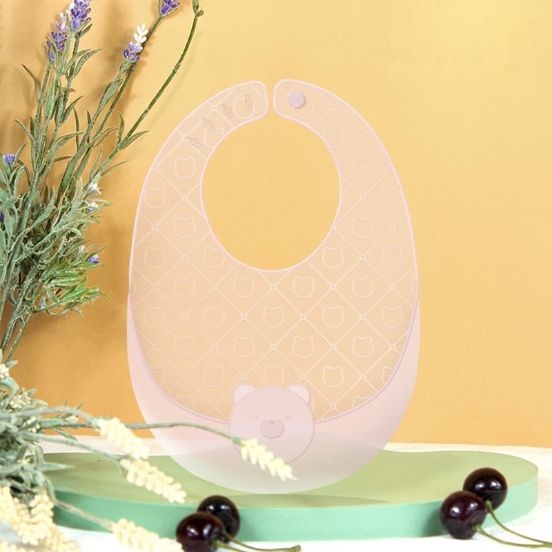 

Silicone Feeding Bib Burp Cloth for Infant Waterproof Foldable Lunch Feeding Bib
