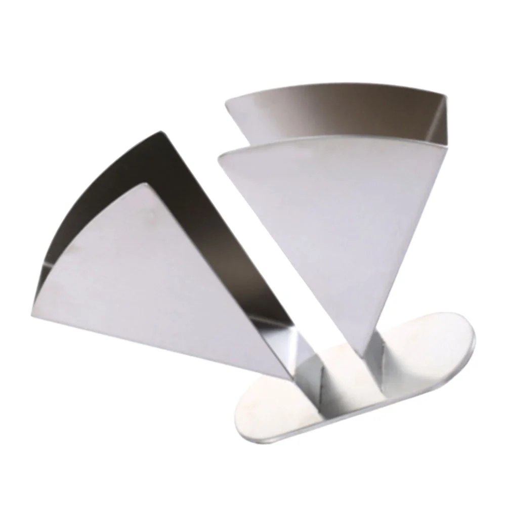 

1pc Stainless Steel Fan-shaped Tissue Holder Napkin Serviette Desktop Rack Table rings Servilletero