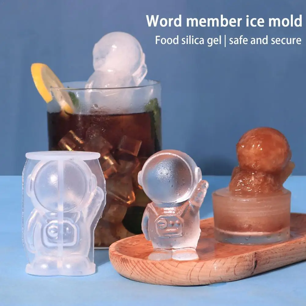 

3d Silicone Astronaut Ice Cube Mold Ice Cream Cake Molds Ice Baking Molds Ball Maker Candle Handmade Chocolate K2a9