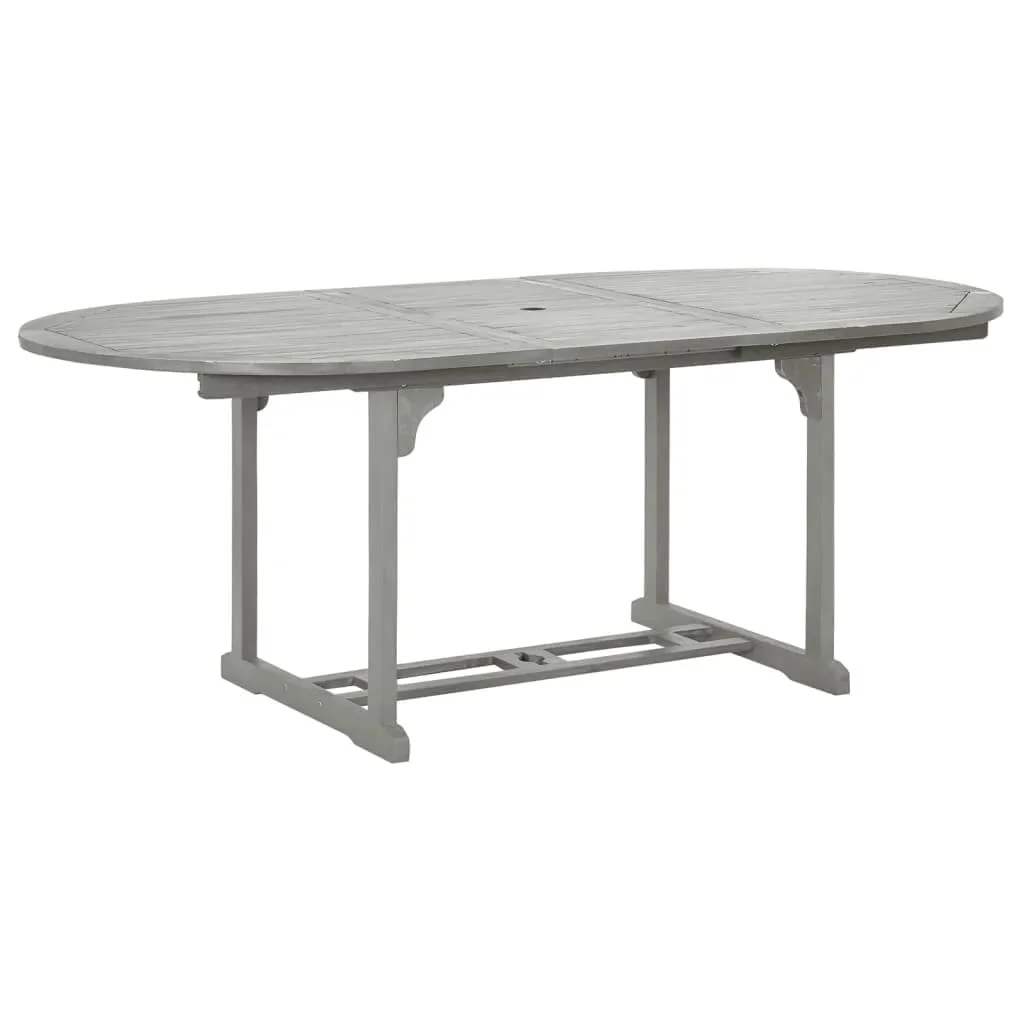 

Patio Table Gray 78.7"x39.4"x29.5" Solid Acacia Wood Outdoor Table Outdoor Furniture