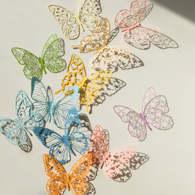 

Lace 3D Butterflies Materials Hollowing Craft Scrapbooking Decorative Materials Paper Collage Magazine DIY Decals Gifts for Kids