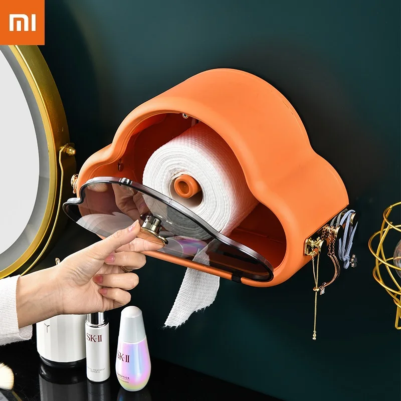 

New Xiaomi Youpin Nordic Cloud Wall Hanging Tissue Box Storage Rack Toilet Paper Roll Holder Dustproof Waterproof Tissue Box