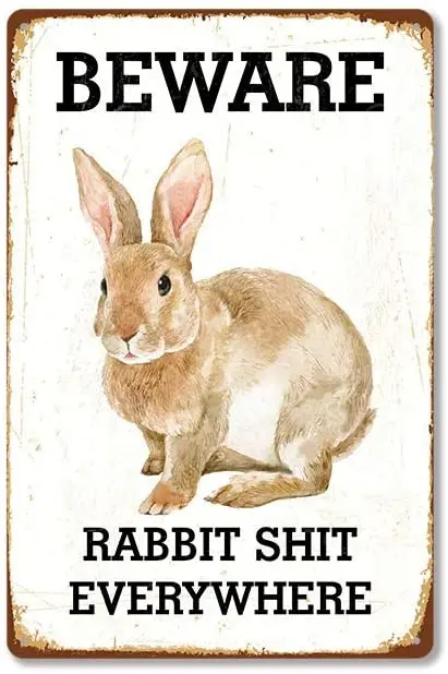 

Funny Metal Tin Sign Bunny Beware Bunny Everywhere Shop Farm Cafe Garage Home Decor Outdoor Indoor Wall Panel Vintage Poster 1