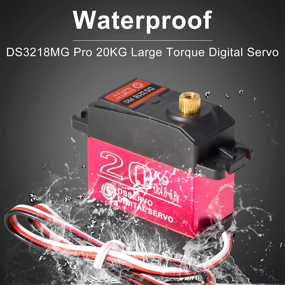 Waterproof Servo High Speed DS3218 PRO 20KG 180/270 Degree Digital Servo Baja Servo w/Metal Arm for 1/8 1/10 RC Cars images - 6