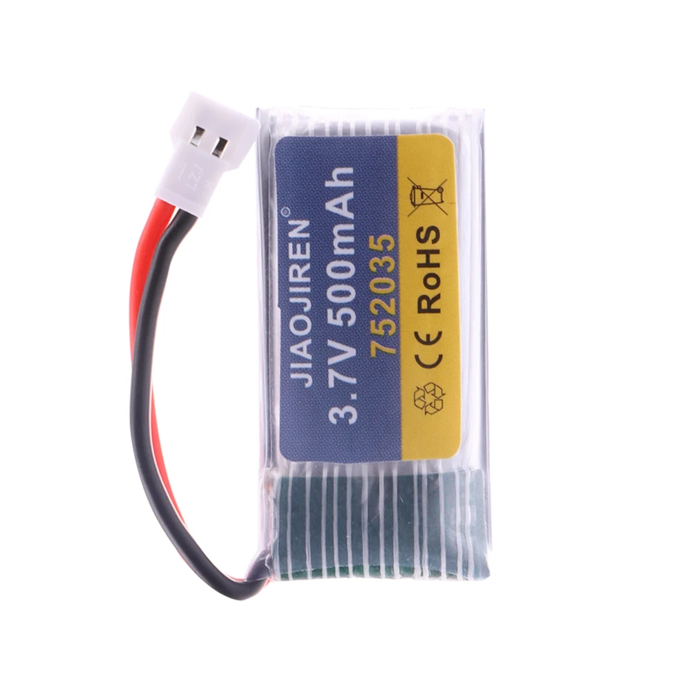 3 7 В 500 мАч 752035 Lipo аккумулятор с зарядным устройством для H107 H31 KY101 E33C E33 запасные