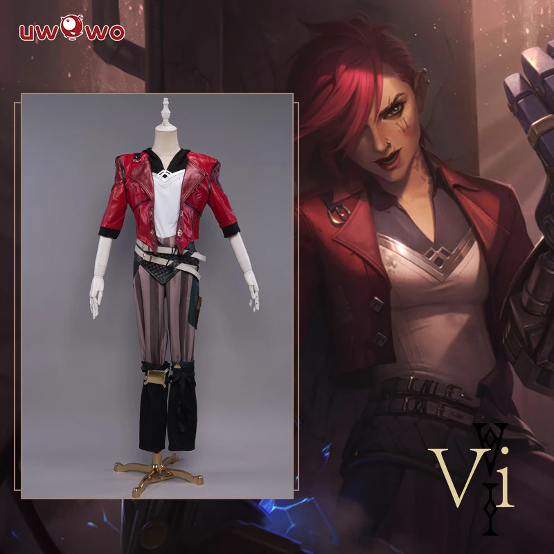 

UWOWO Game LOL Cos Vi Cosplay LOL Arcane Cosplay Costume S-2XL League of Legends Cosplay Young Ver Vi Costume