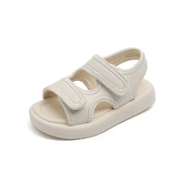 childrens sandals solid soft bottom light boys beach shoes 2022 summer girls leather solid color casual sports beach sandals