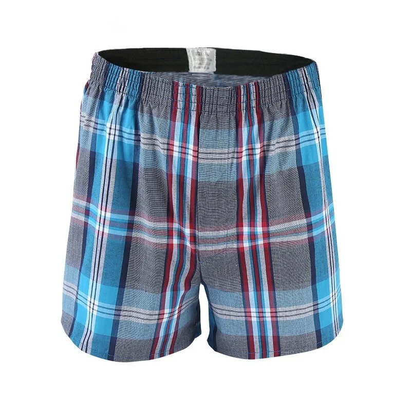 5Pcs/lot Boxer Men Thin Summer Underwear Cotton Man Big Size Short Breathable Plaid Flexible Shorts Boxer Male Underpants