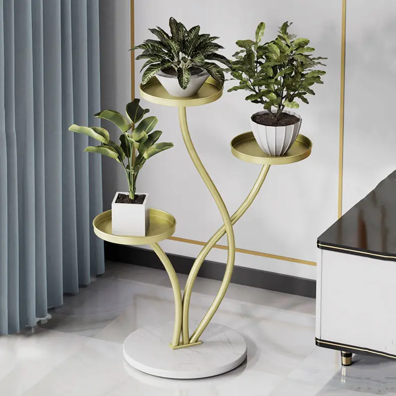 

Nordic flower shelf living room indoor TV balcony floor type light luxury iron tea table flower pot rack подставка для цветов