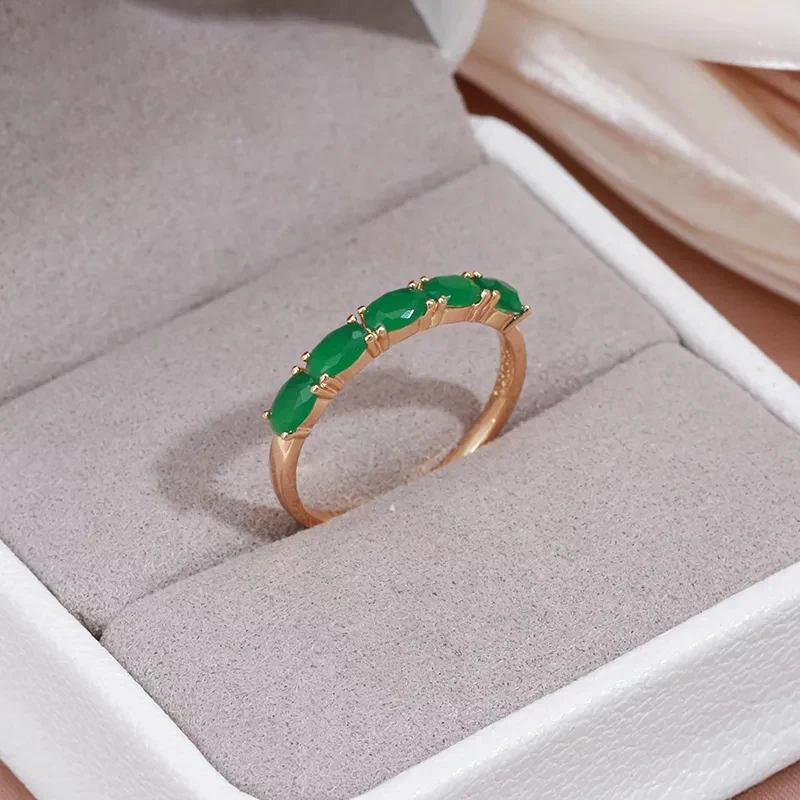 

Full Opal Green Natural Zircon Women's Ring Rose Gold Color Vintage Wedding Jewelry Luxury Design Best Gift for Girl Aesthetic