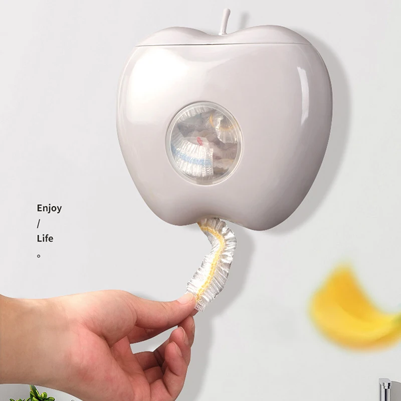 

Wall Mounted Disposable Food Cover Storage Box Kitchen Organizers For Plastic Wrap Elastic Fresh Keeping Bag Storage Container