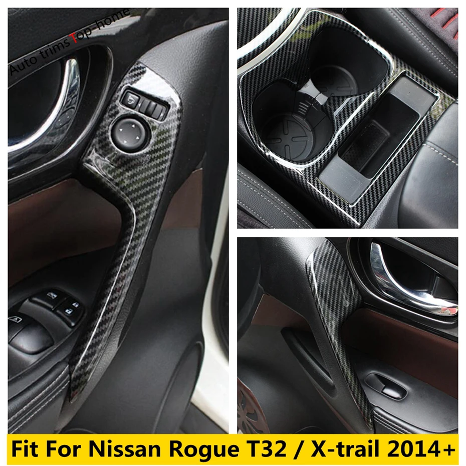 

Панель держателя стакана для воды с центральным управлением, передний подлокотник, накладка на дверь, аксессуары для Nissan Rogue T32 / X-trail 2014- 2020