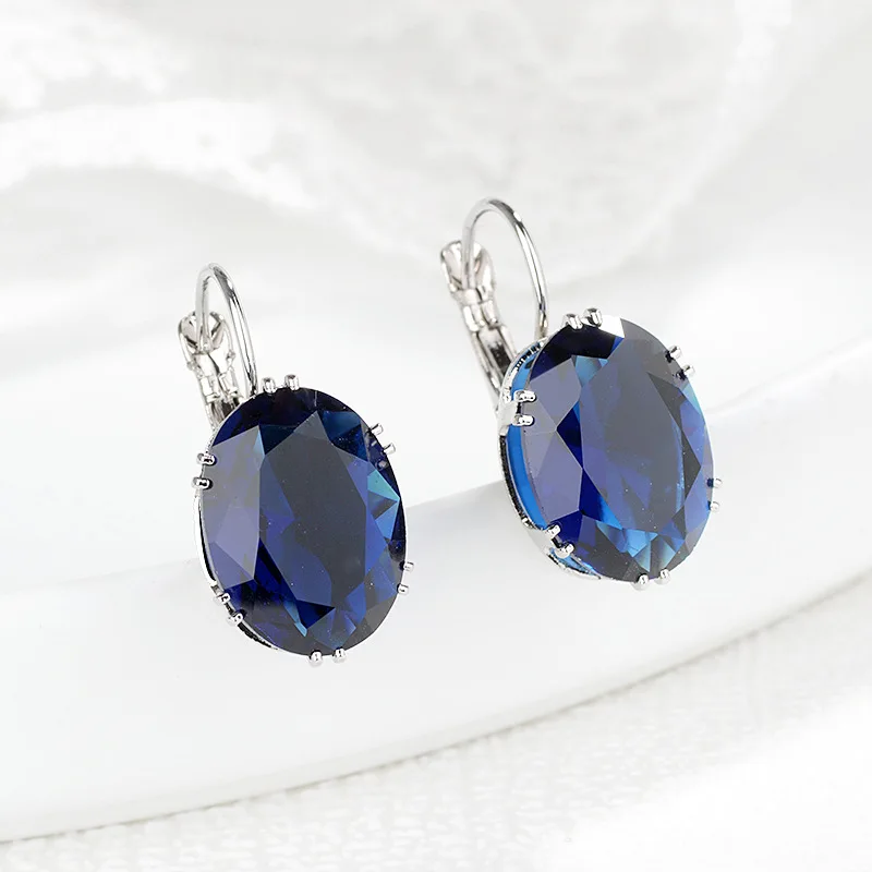 

S925 sterling silver natural Sapphire Clip Earrings Women Earring Jewelry peridot Bizuteria Orecchini S925 Obsidian Gemstones