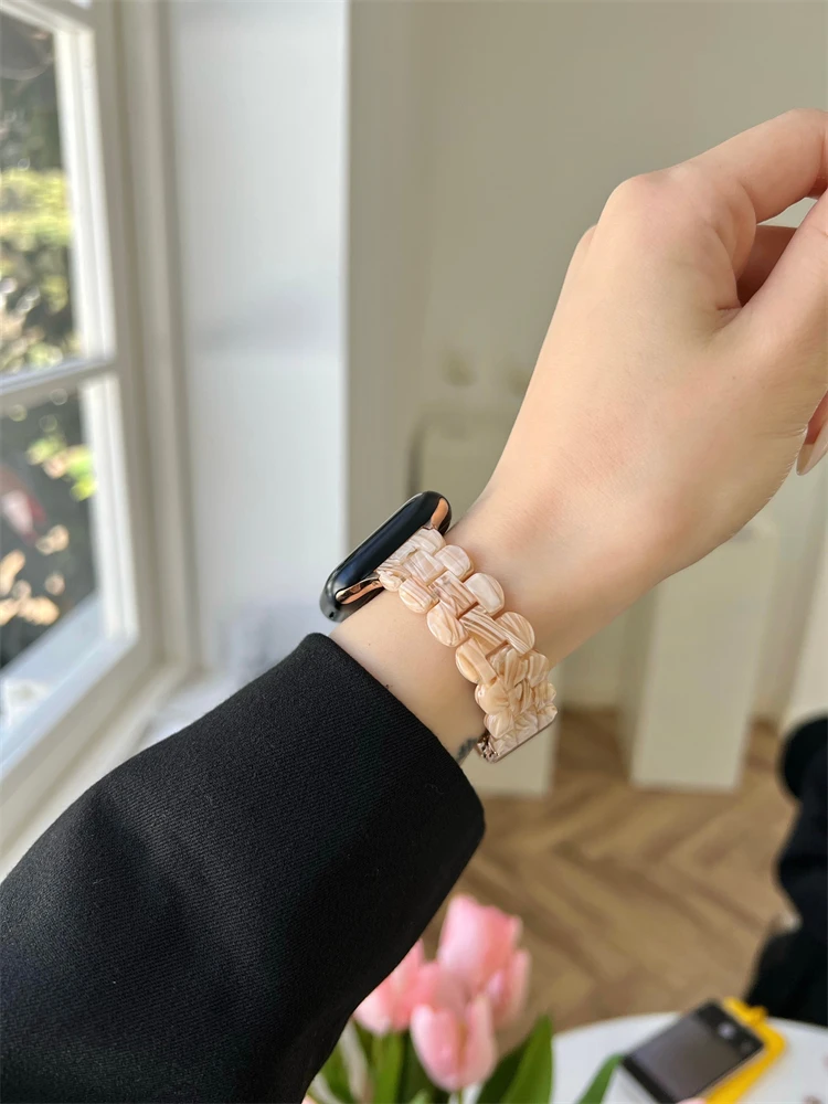 New Girl Resin Strap For apple Watch Band 7 44mm 40mm 42mm 38mm 41mm 45mm Correa Loop Watchband For iwatch 7 6 se series 5 4 3 2