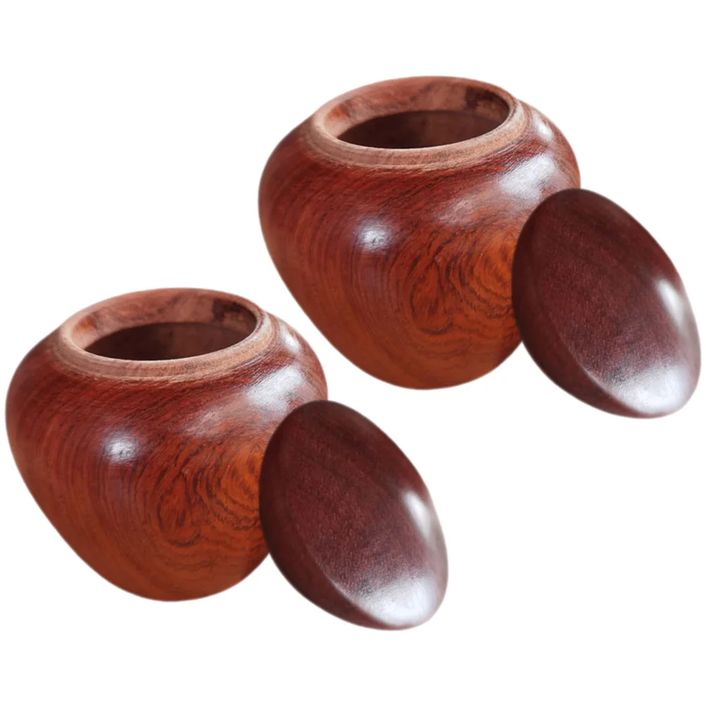 

2 Pcs Wooden Airtight Jar Small Urns Human Ashes Adult Female Mini Storage Box Keepsake Cremation Miniature Animals