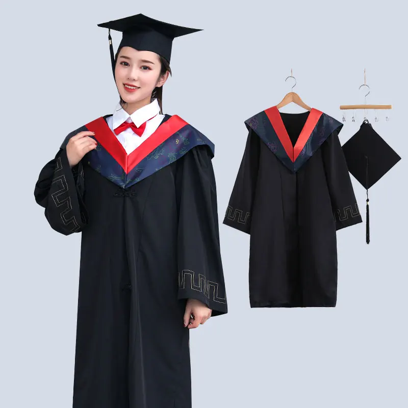 

Japanese School Uniform University Graduation Gown Student JK Graduates Cap for Academic Seifuku Dress Bachelor Robe + Hat Set