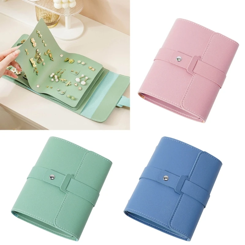 

Compact Earrings Book Fashion Practical Earring Storage Bags Portable PU Earring Cases Ear Studs Storage Bag PU Material