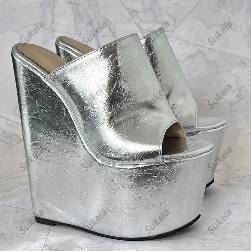 Sukeia Женские сандалии-мюли ручной работы на платформе без шнуровки танкетке