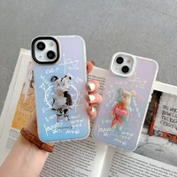 2022 cute cartoon bear phone case for iphone 11 12 13 pro max x xs xr 7 8 plus shockproof cover