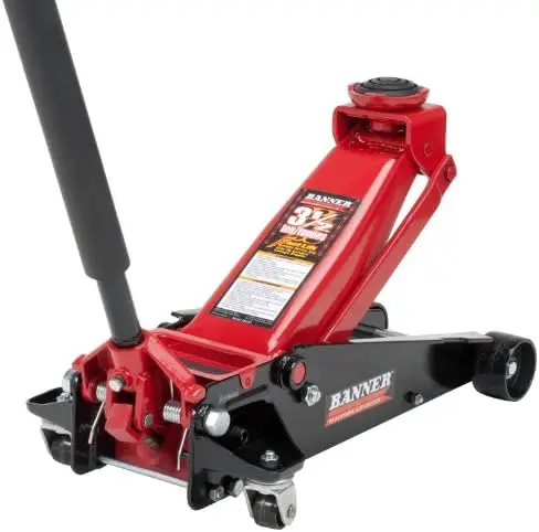

B6350 Black/Red Fast Service Jack - 3.5 Ton Capacity, 28 1/2" L x 13 3/4" W x 6 1/2" H