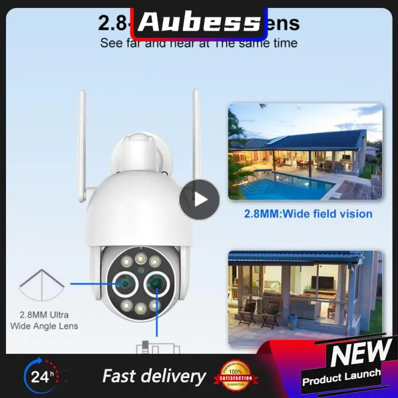 

Mini Ip Camera Ai Human Detection 2.8 Inch Wireless Wifi Ip Camera Waterproof Night Vision Security Camera Video Camera 10x Zoom