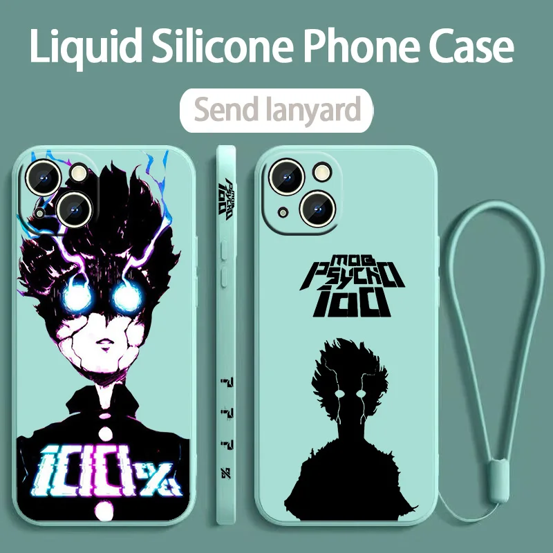 Mob Psycho 100 Anime For OPPO Reno 11 10 8T 8 7Z 7 6 5 2Z Find X5 X3 X2 Neo Lite Pro Plus Liquid Left Rope Phone Case